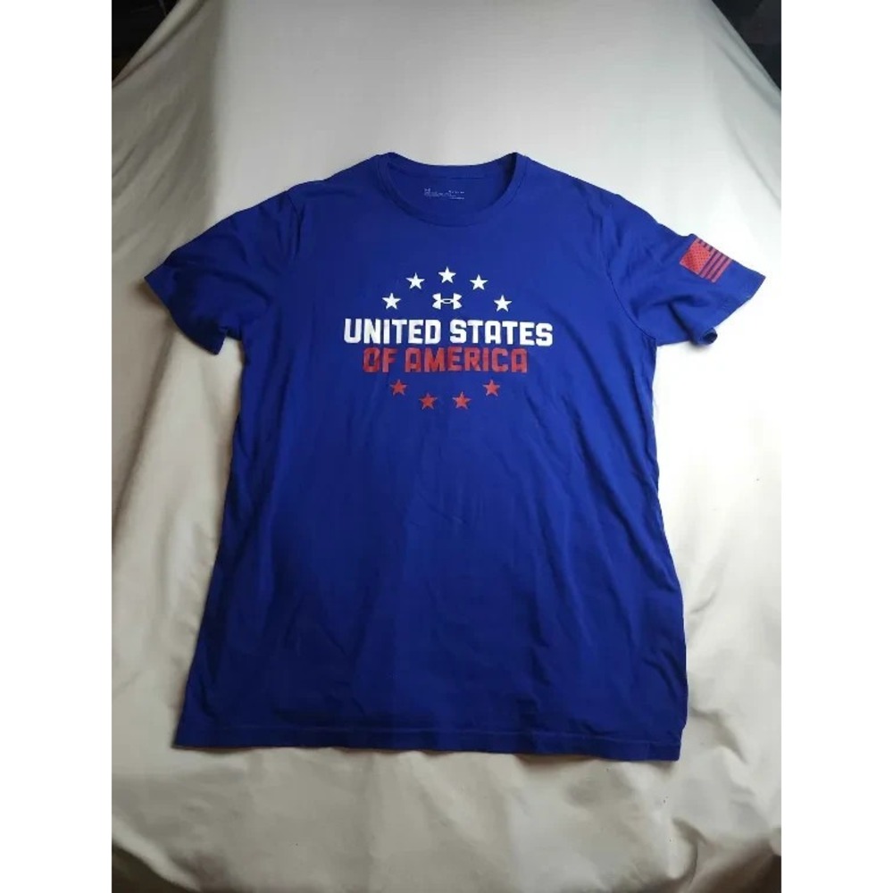 Under Armour Freedom United States of America T-Shirt Mens XL Blue Graphic Tee